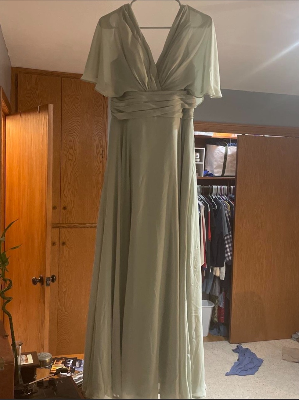 Azazie Sage green bridesmaid dress